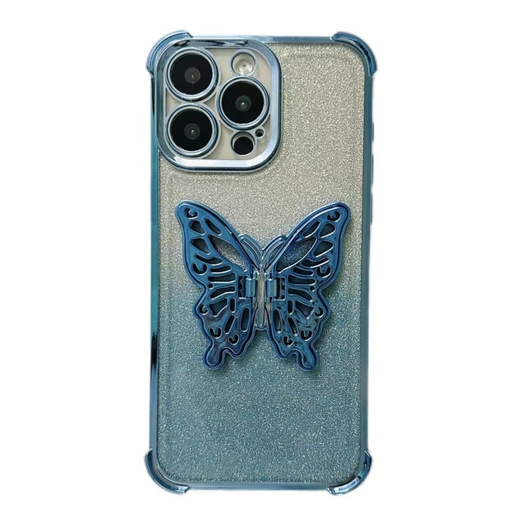 Electroplated Glitter 3D Butterfly Four-corner Shockproof TPU Phone Case, For iPhone X / XS, For iPhone XR, For iPhone XS Max, For iPhone 7 Plus / 8 Plus