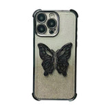 Electroplated Glitter 3D Butterfly Four-corner Shockproof TPU Phone Case, For iPhone X / XS, For iPhone XR, For iPhone XS Max, For iPhone 7 Plus / 8 Plus
