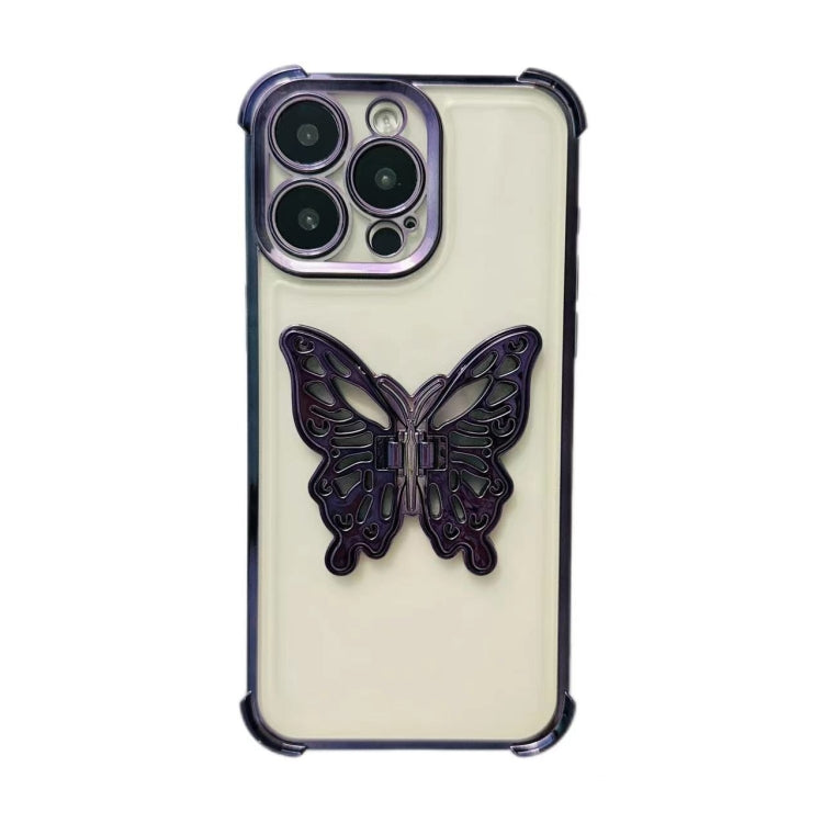 Electrpolated 3D Butterfly Holder TPU Phone Case, For iPhone X / XS, For iPhone XR, For iPhone XS Max, For iPhone 7 Plus / 8 Plus