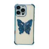 Electrpolated 3D Butterfly Holder TPU Phone Case, For iPhone X / XS, For iPhone XR, For iPhone XS Max, For iPhone 7 Plus / 8 Plus