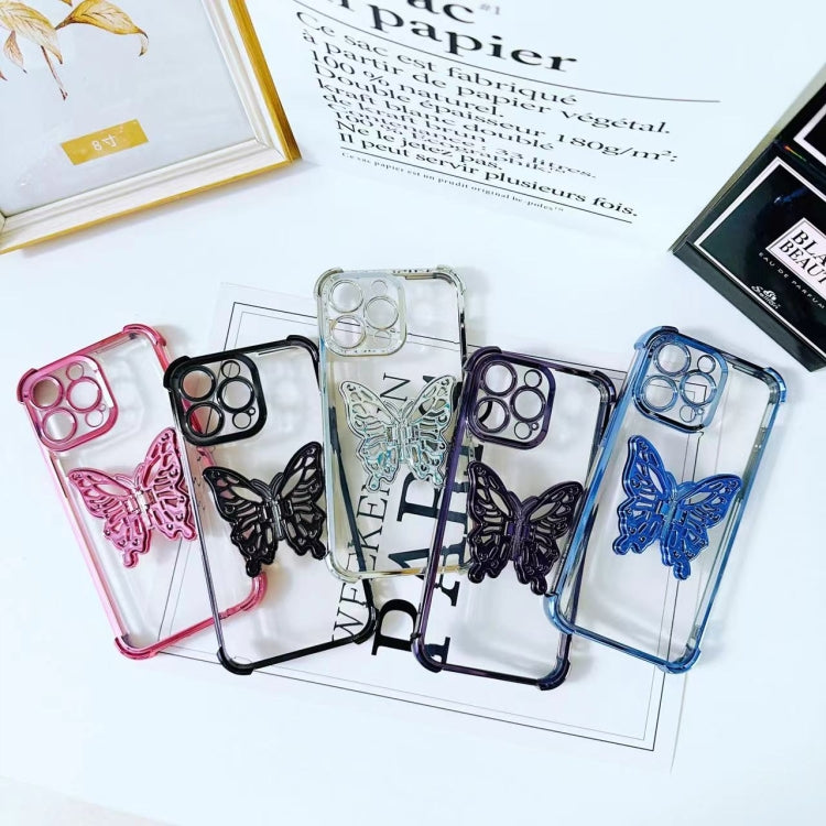 Electrpolated 3D Butterfly Holder TPU Phone Case, For iPhone X / XS, For iPhone XR, For iPhone XS Max, For iPhone 7 Plus / 8 Plus