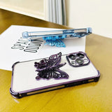 Electrpolated 3D Butterfly Holder TPU Phone Case, For iPhone X / XS, For iPhone XR, For iPhone XS Max, For iPhone 7 Plus / 8 Plus