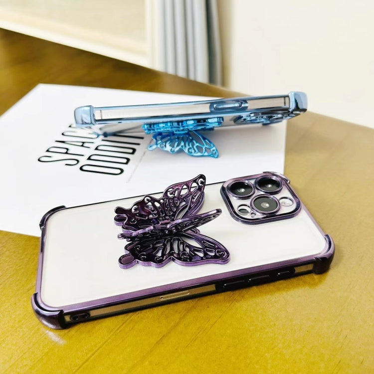 Electrpolated 3D Butterfly Holder TPU Phone Case, For iPhone X / XS, For iPhone XR, For iPhone XS Max, For iPhone 7 Plus / 8 Plus