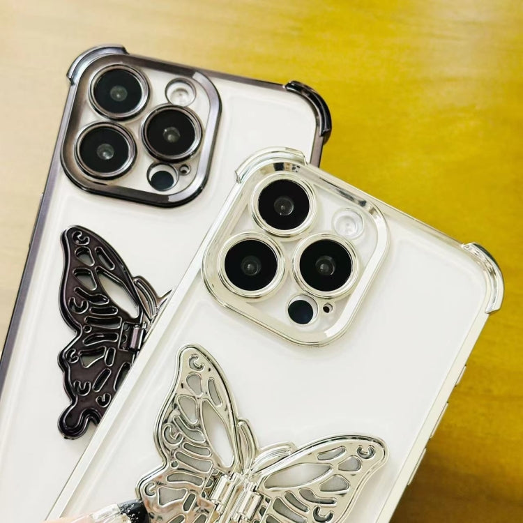 Electrpolated 3D Butterfly Holder TPU Phone Case, For iPhone X / XS, For iPhone XR, For iPhone XS Max, For iPhone 7 Plus / 8 Plus