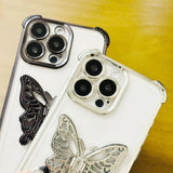 Electrpolated 3D Butterfly Holder TPU Phone Case, For iPhone X / XS, For iPhone XR, For iPhone XS Max, For iPhone 7 Plus / 8 Plus