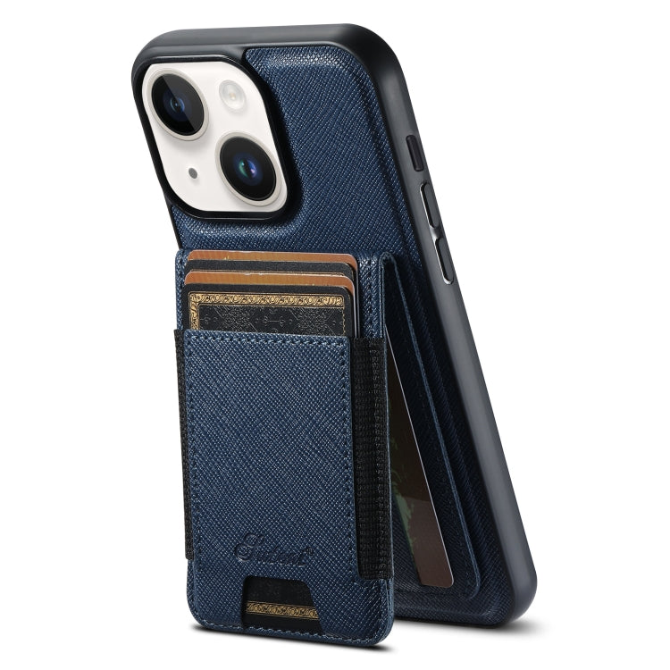Suteni H17 Cross Grain Leather MagSafe Detachable Wallet Phone Case, For iPhone 14, For iPhone 14 Pro, For iPhone 14 Pro Max, For iPhone 13 Pro Max, For iPhone 13 Pro, For iPhone 13, For iPhone 12, For iPhone 12 Pro Max, For iPhone 12 Pro
