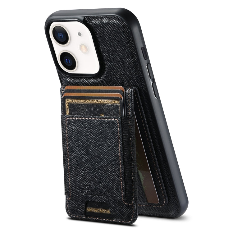 Suteni H17 Cross Grain Leather MagSafe Detachable Wallet Phone Case, For iPhone 14, For iPhone 14 Pro, For iPhone 14 Pro Max, For iPhone 13 Pro Max, For iPhone 13 Pro, For iPhone 13, For iPhone 12, For iPhone 12 Pro Max, For iPhone 12 Pro