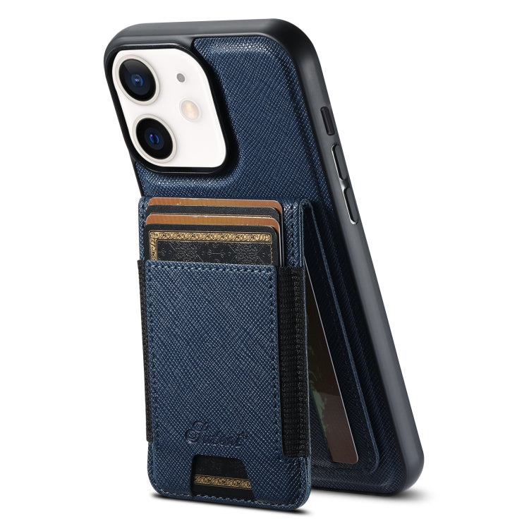 Suteni H17 Cross Grain Leather MagSafe Detachable Wallet Phone Case, For iPhone 13 Pro Max, For iPhone 13 Pro, For iPhone 13, For iPhone 12, For iPhone 12 Pro Max, For iPhone 12 Pro