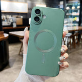 Metallic Paint Magsafe Liquid TPU Phone Case, For iPhone 17e / 16e, For iPhone 17 Pro Max, For iPhone 17 Pro, For iPhone 17, For iPhone Air