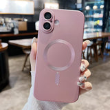 Metallic Paint Magsafe Liquid TPU Phone Case, For iPhone 17e / 16e, For iPhone 17 Pro Max, For iPhone 17 Pro, For iPhone 17, For iPhone Air