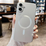 Metallic Paint Magsafe Liquid TPU Phone Case, For iPhone 17e / 16e, For iPhone 17 Pro Max, For iPhone 17 Pro, For iPhone 17, For iPhone Air