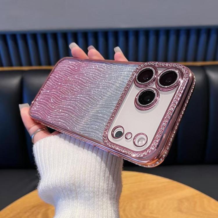 Diamond Water Ripple Gradient Glitter TPU Phone Case, For iPhone 17e / 16e, For iPhone 17 Pro Max, For iPhone 17 Pro, For iPhone 17, For iPhone Air, For iPhone 16 Pro Max, For iPhone 16 Pro, For iPhone 16 Plus