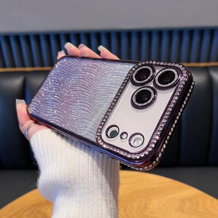 Diamond Water Ripple Gradient Glitter TPU Phone Case, For iPhone 17e / 16e, For iPhone 17 Pro Max, For iPhone 17 Pro, For iPhone 17, For iPhone Air, For iPhone 16 Pro Max, For iPhone 16 Pro, For iPhone 16 Plus