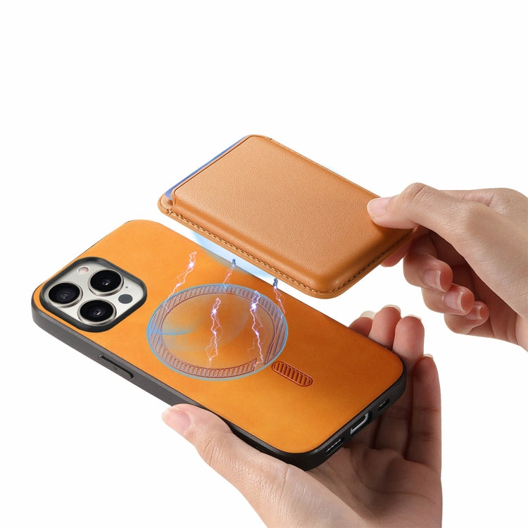 Retro Magsafe Card Bag PU Back Cover Phone Case, For iPhone 16 Pro, For iPhone 16 Plus, For iPhone 16