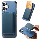 Retro Magsafe Card Bag PU Back Cover Phone Case, For iPhone 16 Pro, For iPhone 16 Plus, For iPhone 16
