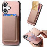 Retro Magsafe Card Bag PU Back Cover Phone Case, For iPhone 16 Pro, For iPhone 16 Plus, For iPhone 16
