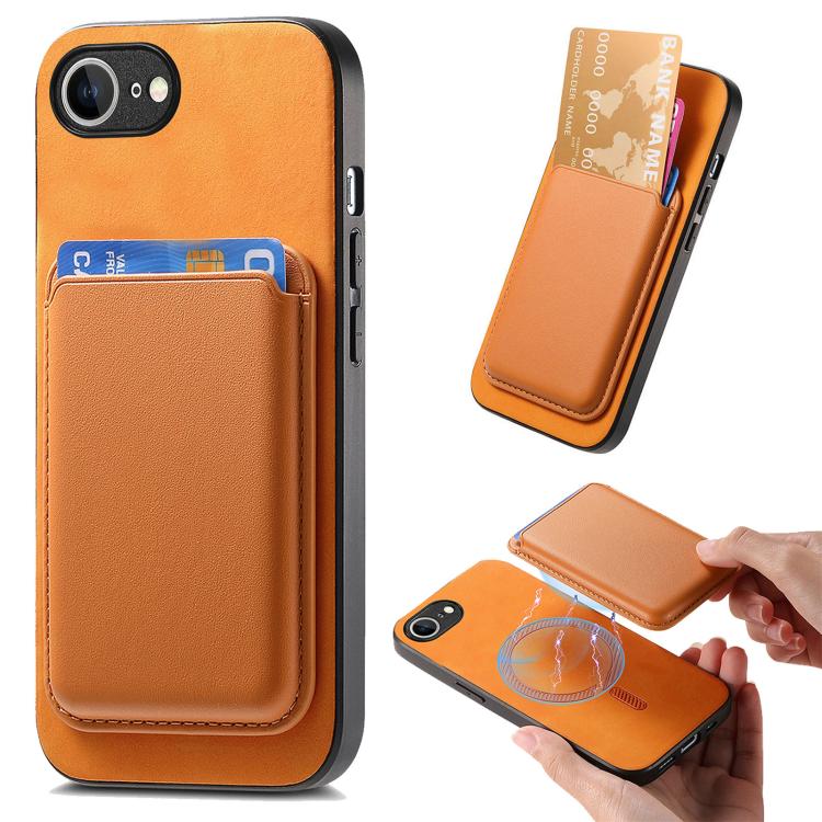 Retro Magsafe Card Bag PU Back Cover Phone Case, For iPhone 17e / 16e, For iPhone 17 Pro Max, For iPhone 17 Pro, For iPhone 17, For iPhone Air, For iPhone 16 Pro Max