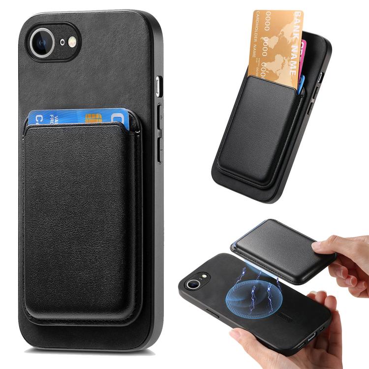 Retro Magsafe Card Bag PU Back Cover Phone Case, For iPhone 17e / 16e, For iPhone 17 Pro Max, For iPhone 17 Pro, For iPhone 17, For iPhone Air, For iPhone 16 Pro Max