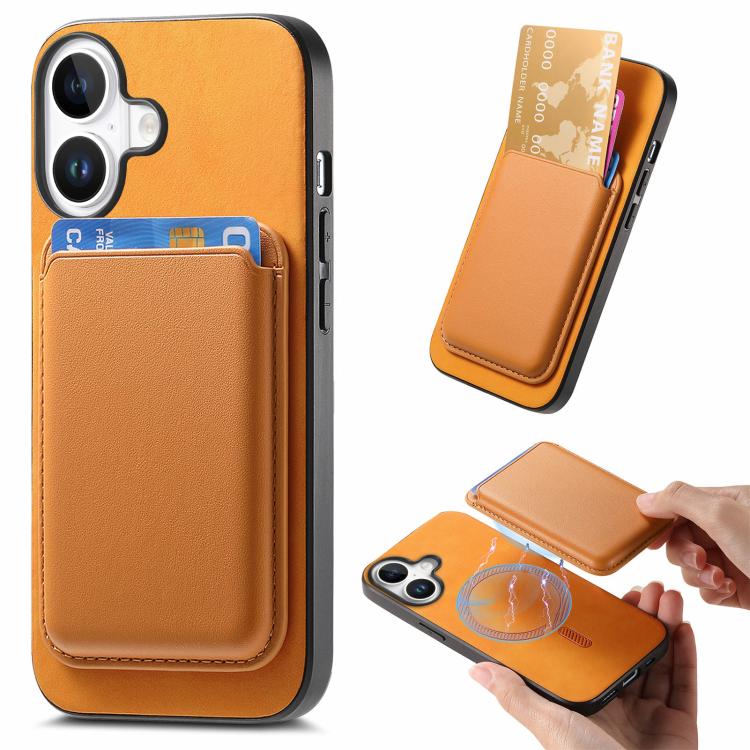 Retro Magsafe Card Bag PU Back Cover Phone Case, For iPhone 17e / 16e, For iPhone 17 Pro Max, For iPhone 17 Pro, For iPhone 17, For iPhone Air, For iPhone 16 Pro Max