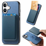 Retro Magsafe Card Bag PU Back Cover Phone Case, For iPhone 17e / 16e, For iPhone 17 Pro Max, For iPhone 17 Pro, For iPhone 17, For iPhone Air, For iPhone 16 Pro Max