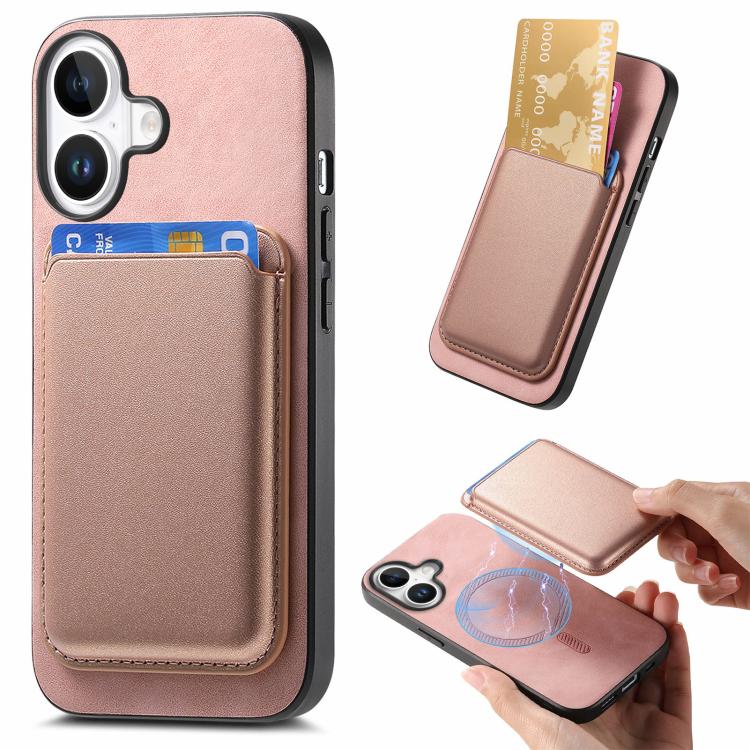 Retro Magsafe Card Bag PU Back Cover Phone Case, For iPhone 17e / 16e, For iPhone 17 Pro Max, For iPhone 17 Pro, For iPhone 17, For iPhone Air, For iPhone 16 Pro Max