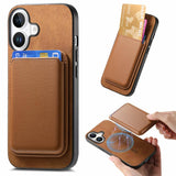 Retro Magsafe Card Bag PU Back Cover Phone Case, For iPhone 17e / 16e, For iPhone 17 Pro Max, For iPhone 17 Pro, For iPhone 17, For iPhone Air, For iPhone 16 Pro Max