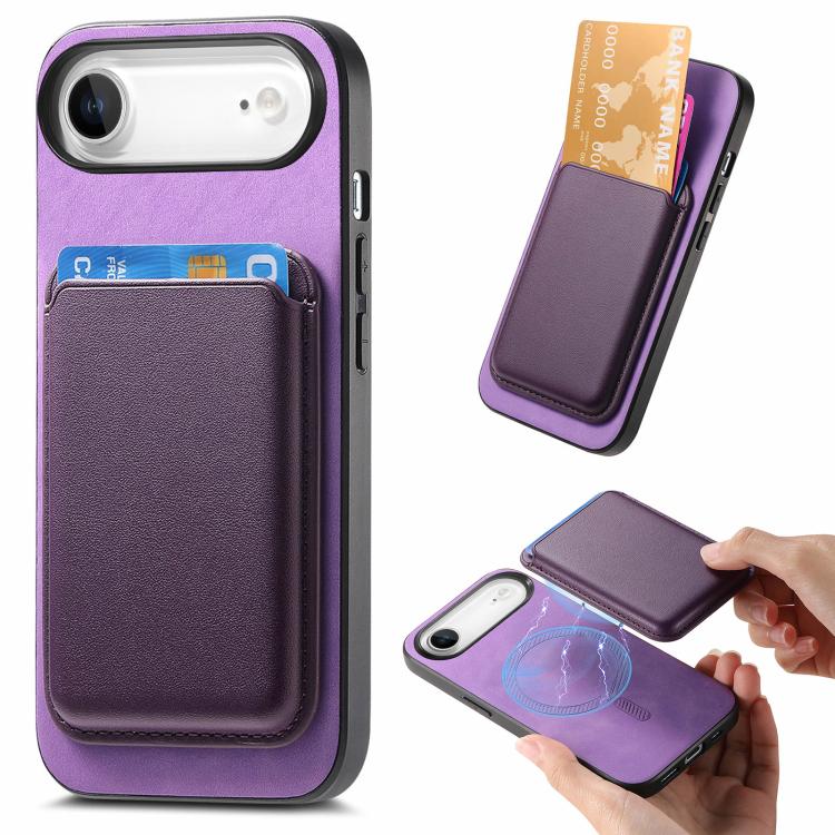 Retro Magsafe Card Bag PU Back Cover Phone Case, For iPhone 17e / 16e, For iPhone 17 Pro Max, For iPhone 17 Pro, For iPhone 17, For iPhone Air, For iPhone 16 Pro Max