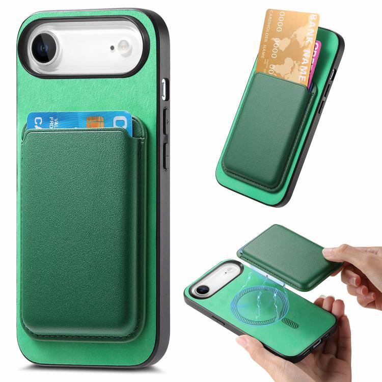 Retro Magsafe Card Bag PU Back Cover Phone Case, For iPhone 17e / 16e, For iPhone 17 Pro Max, For iPhone 17 Pro, For iPhone 17, For iPhone Air, For iPhone 16 Pro Max