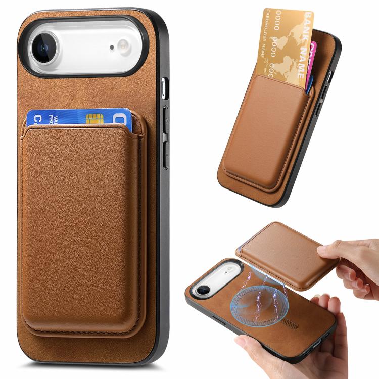 Retro Magsafe Card Bag PU Back Cover Phone Case, For iPhone 17e / 16e, For iPhone 17 Pro Max, For iPhone 17 Pro, For iPhone 17, For iPhone Air, For iPhone 16 Pro Max