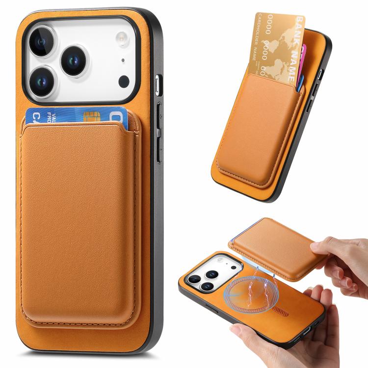 Retro Magsafe Card Bag PU Back Cover Phone Case, For iPhone 17e / 16e, For iPhone 17 Pro Max, For iPhone 17 Pro, For iPhone 17, For iPhone Air, For iPhone 16 Pro Max
