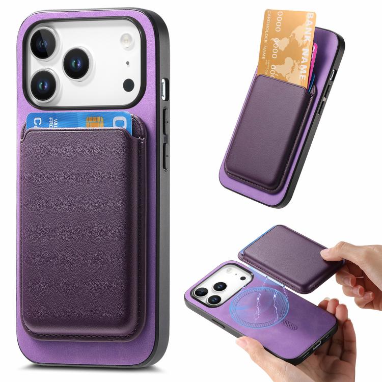 Retro Magsafe Card Bag PU Back Cover Phone Case, For iPhone 17e / 16e, For iPhone 17 Pro Max, For iPhone 17 Pro, For iPhone 17, For iPhone Air, For iPhone 16 Pro Max