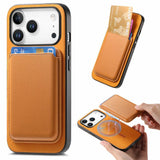 Retro Magsafe Card Bag PU Back Cover Phone Case, For iPhone 17e / 16e, For iPhone 17 Pro Max, For iPhone 17 Pro, For iPhone 17, For iPhone Air, For iPhone 16 Pro Max