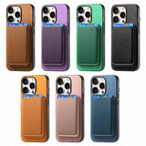 Retro Magsafe Card Bag PU Back Cover Phone Case, For iPhone 16 Pro, For iPhone 16 Plus, For iPhone 16