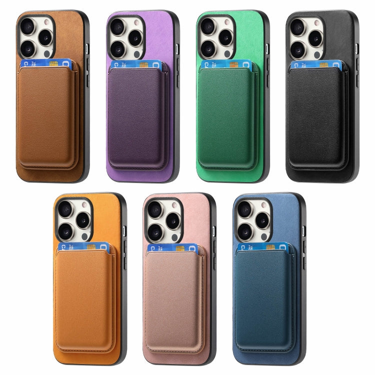 Retro Magsafe Card Bag PU Back Cover Phone Case, For iPhone 16 Pro, For iPhone 16 Plus, For iPhone 16