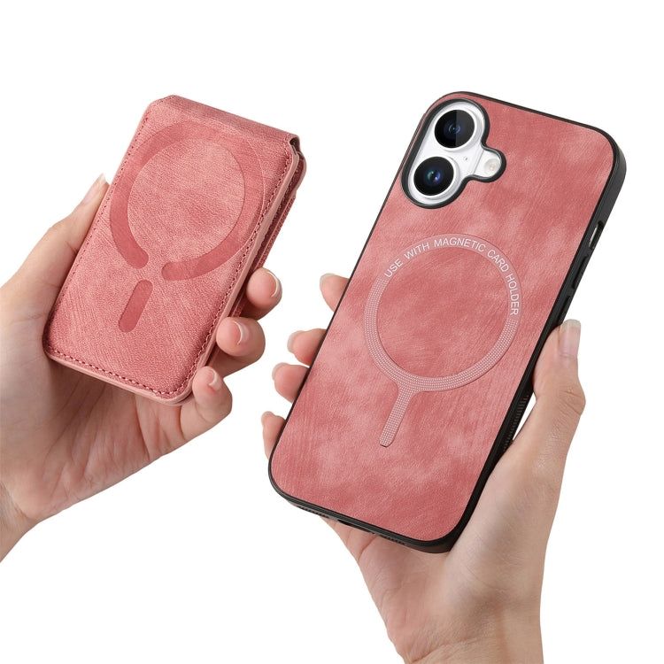 Retro Splitable Magnetic Stand Card Bag Leather Phone Case, For iPhone 16