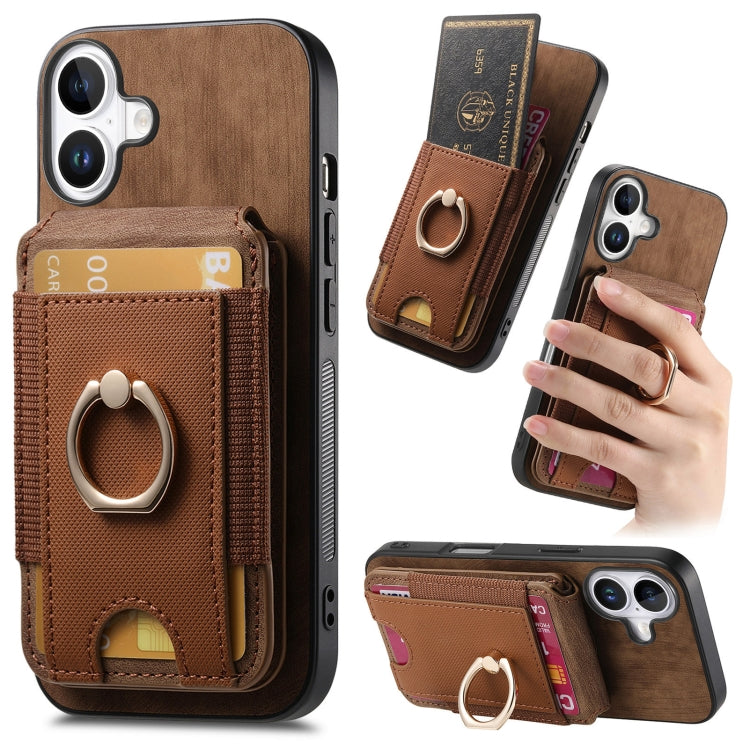 Retro Splitable Magnetic Stand Card Bag Leather Phone Case, For iPhone 17e / 16e, For iPhone 17 Pro Max, For iPhone 17 Pro, For iPhone 17, For iPhone Air, For iPhone 16 Pro Max, For iPhone 16 Pro, For iPhone 16 Plus