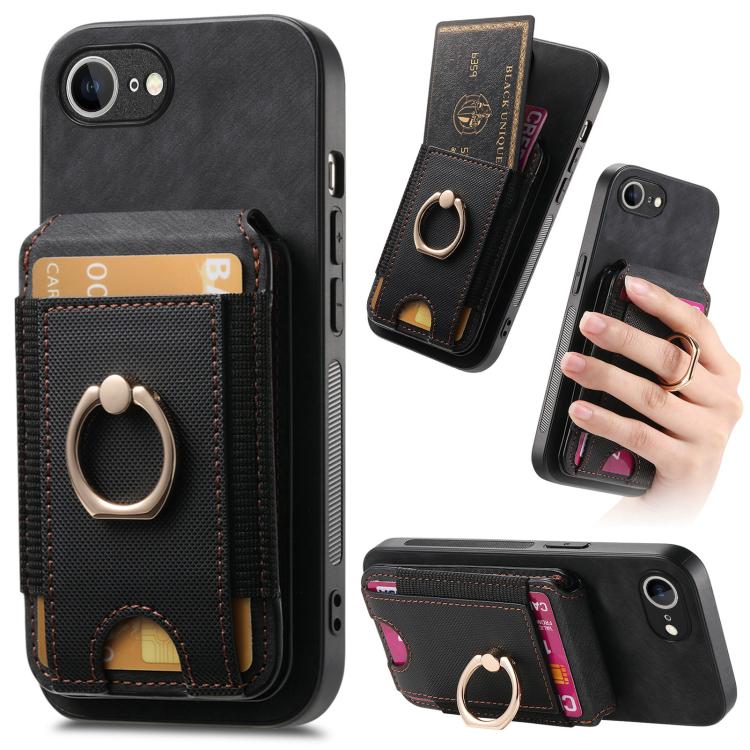Retro Splitable Magnetic Stand Card Bag Leather Phone Case, For iPhone 17e / 16e, For iPhone 17 Pro Max, For iPhone 17 Pro, For iPhone 17, For iPhone Air, For iPhone 16 Pro Max, For iPhone 16 Pro, For iPhone 16 Plus