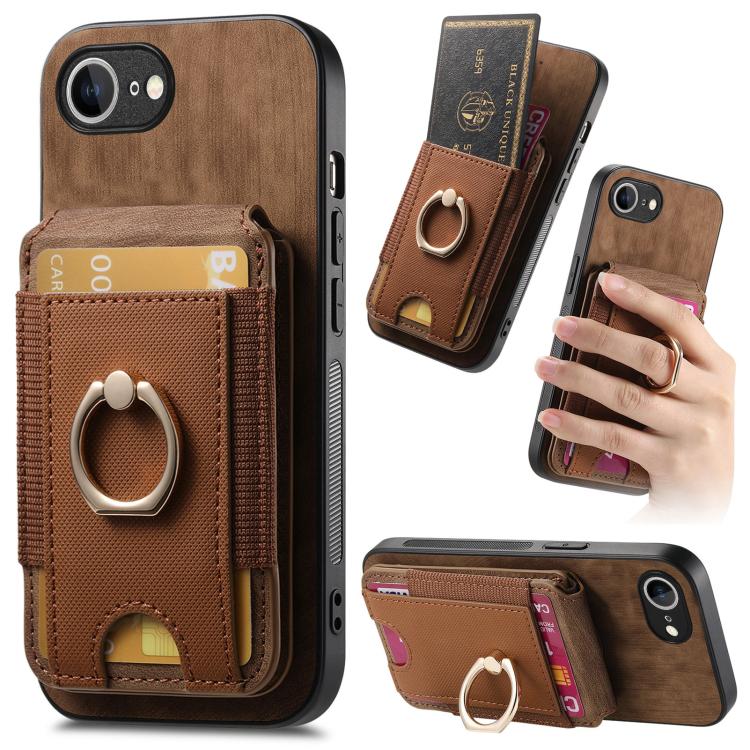 Retro Splitable Magnetic Stand Card Bag Leather Phone Case, For iPhone 17e / 16e, For iPhone 17 Pro Max, For iPhone 17 Pro, For iPhone 17, For iPhone Air, For iPhone 16 Pro Max, For iPhone 16 Pro, For iPhone 16 Plus
