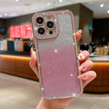 Diamond Gradient Glitter Plated TPU Phone Case, For iPhone 17e / 16e, For iPhone 17 Pro Max, For iPhone 17 Pro, For iPhone 17, For iPhone Air, For iPhone 16 Pro Max