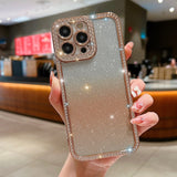 Diamond Gradient Glitter Plated TPU Phone Case, For iPhone 17e / 16e, For iPhone 17 Pro Max, For iPhone 17 Pro, For iPhone 17, For iPhone Air, For iPhone 16 Pro Max