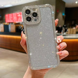 Diamond Gradient Glitter Plated TPU Phone Case, For iPhone 16 Pro, For iPhone 16 Plus, For iPhone 16