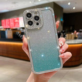Diamond Gradient Glitter Plated TPU Phone Case, For iPhone 16 Pro, For iPhone 16 Plus, For iPhone 16