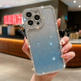 Diamond Gradient Glitter Plated TPU Phone Case, For iPhone 16 Pro, For iPhone 16 Plus, For iPhone 16