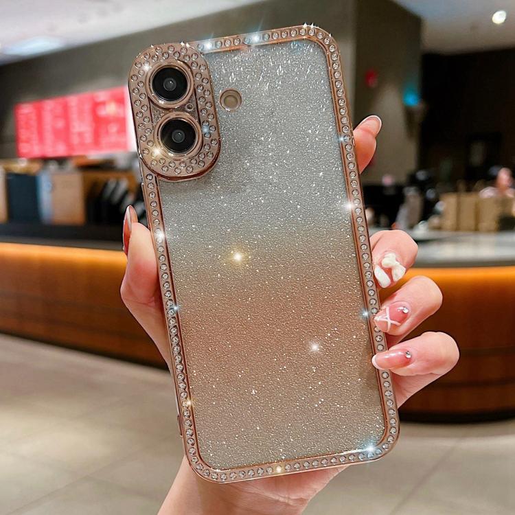 Diamond Gradient Glitter Plated TPU Phone Case, For iPhone 17 Pro Max, For iPhone 17 Pro, For iPhone 17, For iPhone Air, For iPhone 16 Pro Max, For iPhone 16 Pro
