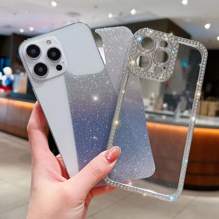 Diamond Gradient Glitter Plated TPU Phone Case, For iPhone 16 Plus, For iPhone 16