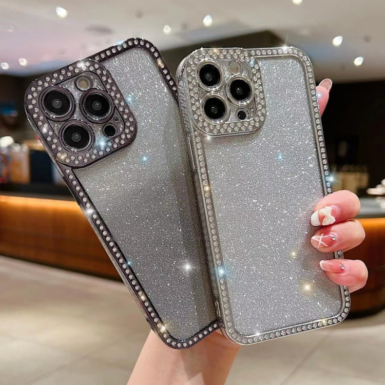 Diamond Gradient Glitter Plated TPU Phone Case, For iPhone 16 Plus, For iPhone 16