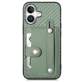 Wristband Kickstand Card Wallet Back Phone Case with Tool Knife, For iPhone 17 Pro Max, For iPhone 17 Pro, For iPhone 17, For iPhone Air, For iPhone 16 Pro Max, For iPhone 16 Pro, For iPhone 16 Plus, For iPhone 16