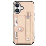 Wristband Kickstand Card Wallet Back Phone Case with Tool Knife, For iPhone 17 Pro Max, For iPhone 17 Pro, For iPhone 17, For iPhone Air, For iPhone 16 Pro Max, For iPhone 16 Pro, For iPhone 16 Plus, For iPhone 16