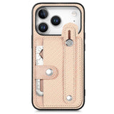 Wristband Kickstand Card Wallet Back Phone Case with Tool Knife, For iPhone 17 Pro Max, For iPhone 17 Pro, For iPhone 17, For iPhone Air, For iPhone 16 Pro Max, For iPhone 16 Pro, For iPhone 16 Plus, For iPhone 16