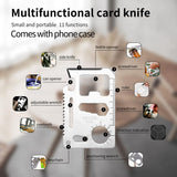 Wristband Kickstand Card Wallet Back Phone Case with Tool Knife, For iPhone 17 Pro Max, For iPhone 17 Pro, For iPhone 17, For iPhone Air, For iPhone 16 Pro Max, For iPhone 16 Pro, For iPhone 16 Plus, For iPhone 16